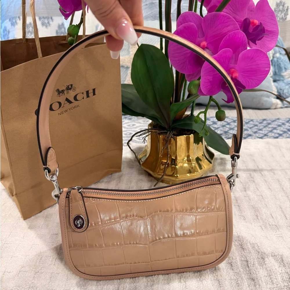 Coach Croc-Embossed Leather Swinger 20, BRAND NEW! - Picture 9 of 12